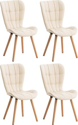 Clp Clp - Juego De 4 Silla De Comedor Elda Crema