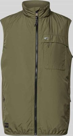 Camel Active Regular Fit Weste mit gef&uuml;ttertem Stehkragen in Oliv, Gr&ouml;&szlig;e XXL