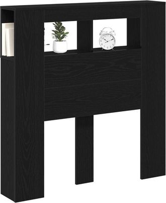 vidaXL Led Headboard Black oak 100 x 18.5 x 103.5 cm Engineered wood Vidaxl
