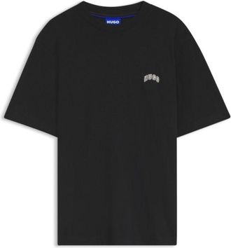 HUGO BOSS Regular-fit cotton T-shirt with varsity logo
