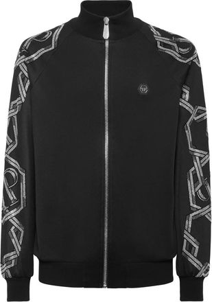 Philipp Plein Jacket Jogging Chains - Heren - Vesten met rits - Zwart - S - Katoen - Hoodies & sweatvesten