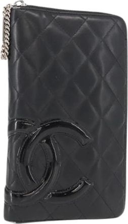 Chanel Pre-owned Wallets, female, Black, Size: ONE SIZE Pre-owned Leather Wallet