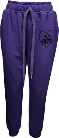 Giulia N Couture Paarse Slim Fit Broek - Dames - Sweatpants - Paars - XS - Broeken