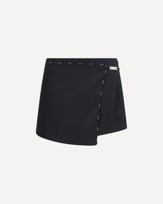 GCDS Satin mini Skirt-Shorts with logo trim Female 40