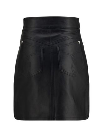 Fiorucci Leather Zip Mini Skirt - Black
