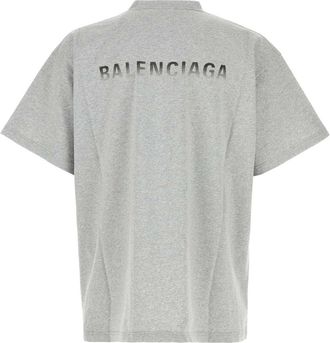 Balenciaga Logo-Embroidered Cotton T-Shirt - Gray