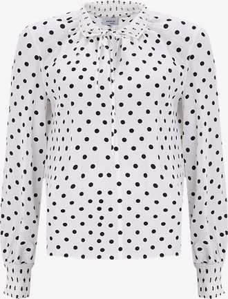 Akris Boho-Bluse aus Seide Polka Dots