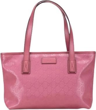 Gucci Pre-owned Tote Bags, female, Pink, Size: ONE SIZE Pre-owned Canvas gucci-bags
