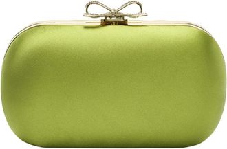 Self Portrait Satin Clutch Tas - Dames - Clutches - Groen - ONE Size - Polyester - Tassen