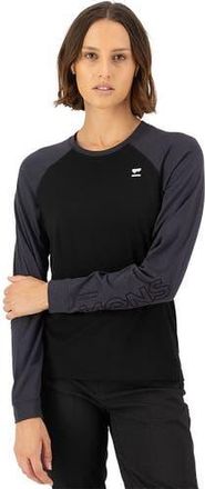 Mons Royale Tarn Merino Long-Sleeve Bike Jersey - Womens in Black/9 Iron at Nordstrom, Size X-Small
