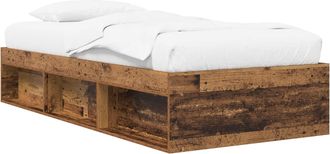 vidaXL Estructura De Cama Con Almacenamiento Madera Envejecida Vidaxl
