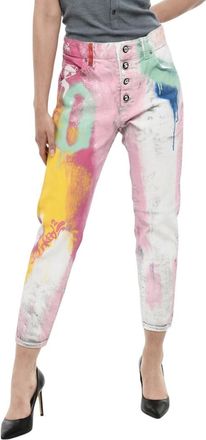 Dsquared2 Multicolor Straight High Rise Jeans