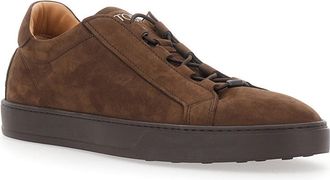Tod's Mens Low-Top Suede Sneakers Brown Sheep Leather Trainers