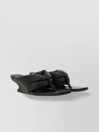 Rick Owens square toe leather sandal with sculptural heel