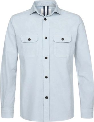 Profuomo Blauw Overshirt Stijlvol Model - Heren - Zomerjassen - Blauw - XL - Jassen