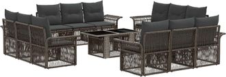 vidaXL Conjunto De Sof&aacute;s De Jard&iacute;n 13 Uds. Gris Y Gris Oscuro Vidaxl