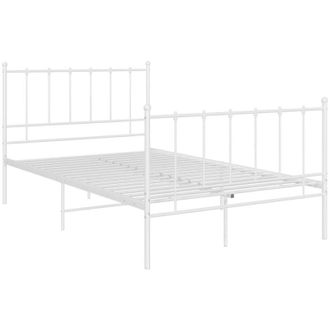 vidaXL Bed Frame without Mattress White Metal 120x200 cm Vidaxl