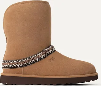 UGG Womens Ugg Classic Short Crescent 1161770-CHE Boot Brown Fleece-Lined RHS6859