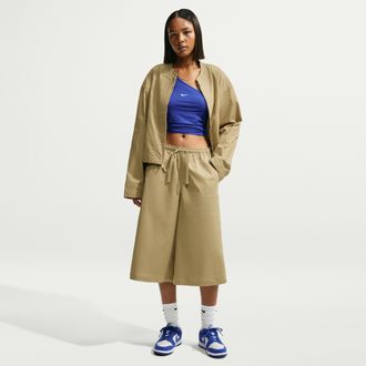 Nike Womens Nike Sportswear Oversized Mid-Rise Parachute Shorts in Brown | IM8411-297