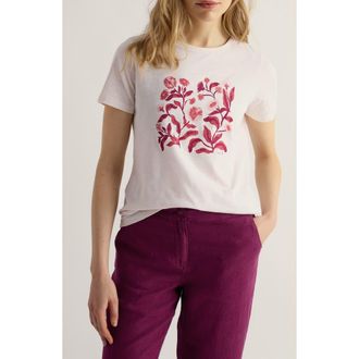 Seasalt Cornwall Printing Ink Organic Cotton Graphic T-Shirt in Inky Botanical Stems Chalk at Nordstrom, Size 18
