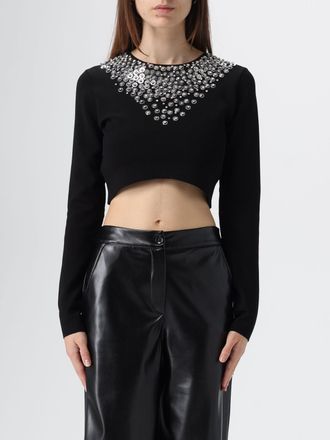 Pinko Pullover cropped Pinko in misto viscosa con strass