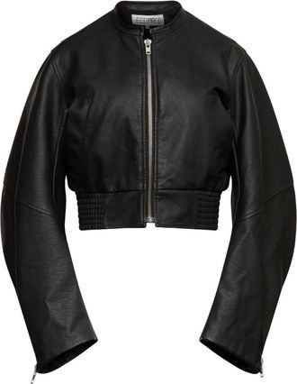 Maison Margiela Mm6 Maison Margiela Womens Leather Effect Bomber Jacket