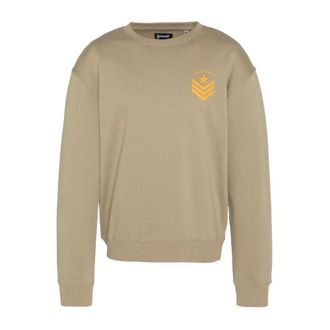 Schott NYC Sweatshirt met logoprint - Heren - Sweatshirts - Beige - XL - Katoen - Hoodies & sweatvesten