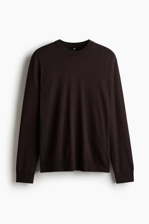 H&M Feinstrickpullover in Regular Fit - Dunkelbraun