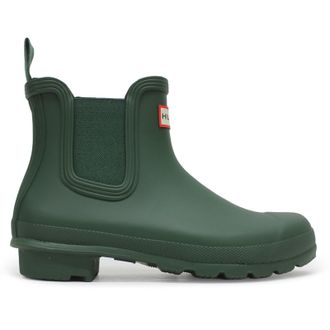 Hunter Original Chelsea Rubber Womens Ankle Boots - Hunter Green - Size:UK 4