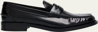 Prada Leather Ruched Penny Loafers