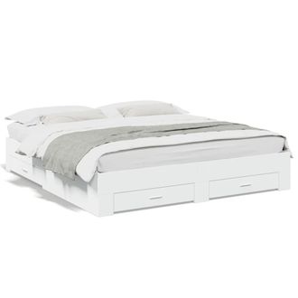 Berkfield Home Bed Frame with Drawers without Mattress White 180x200 cm Super King