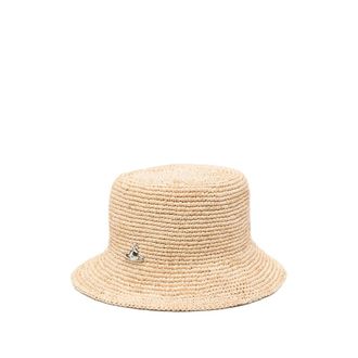 Vivienne Westwood Hats, female, Beige, Size: M Orb Raffia Bucket Hat