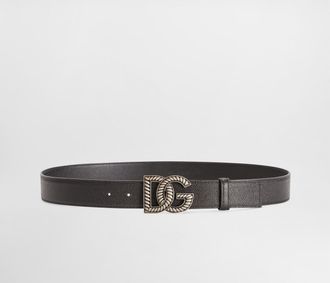 Dolce & Gabbana Alpine Calfskin Belt - Man Belts Black 100