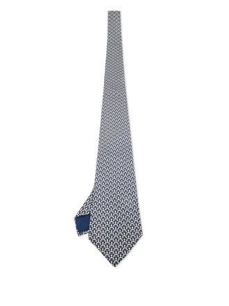 Herm&egrave;s silk printed tie - men - Silk - One Size - Blue