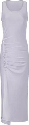 Paco Rabanne Maxi Jurk - Dames - Feestkleedjes - Paars - L - Satijn - Kleedjes