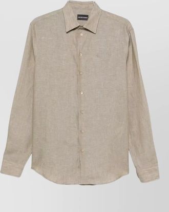 Emporio Armani cotton long-sleeve classic-collar shirt
