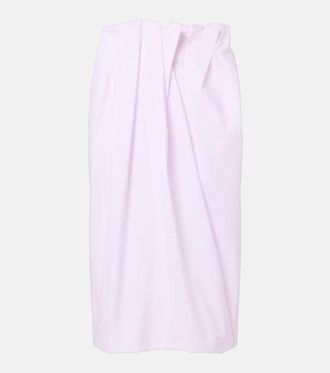 Simone Rocha Pleated cotton pencil skirt