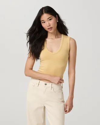 Vuori Clothing Everyday Cotton Stretch Tank Top | Butter | XS, Size Extra Small