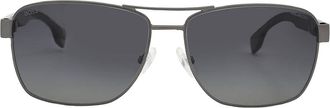 HUGO BOSS Grey Rectangular Mens Sunglasses BOSS 1559/O/S 0R80/WJ 60