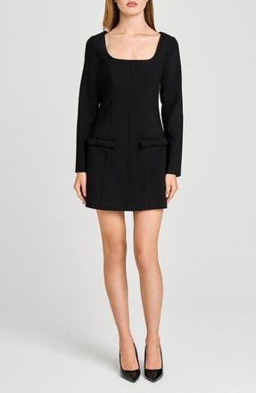 Wayf x Sara Walker Anna Long Sleeve Minidress in Black at Nordstrom Rack, Size X-Small