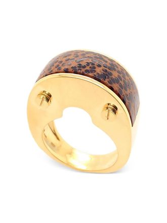 Brooks Brothers 18K yellow gold Salvaggio ring - women - 18kt Yellow Gold/Wood - One Size