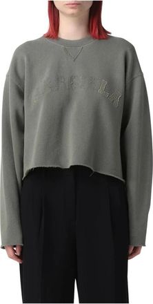 Maison Margiela Hoodies & sweatvesten, Dames, Groen, M, Groene relaxte sweatshirt