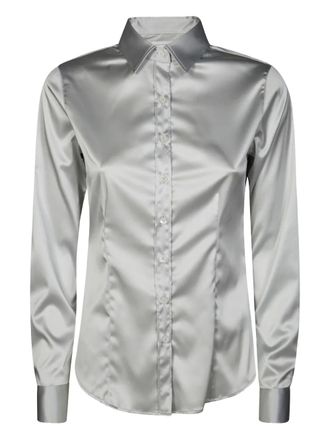 Robert Friedman Agata satin shirt - women - Fabric - S - Grey