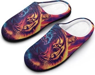 Generic Tiger State Flag Womens Slippers Warm House Slippers Indoor House Shoes with Anti-Skid Rubber Sole