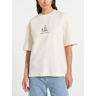 Mani&egrave;re De Voir TS008 Unisex Floral Eiffel Cotton T-Shirt in Cream at Nordstrom, Size Medium