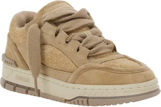 Axel Arigato Womens Beige Low Top Sneakers With Logo Patch Suede Trainers