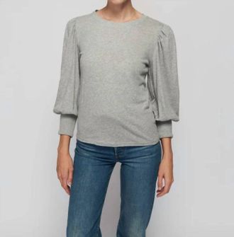 Nation Ltd Loren Peasant Tee In Heather Grey