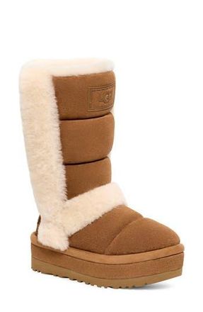 UGG Chillapeak Genuine Shearling Trim Tall Boot in Che at Nordstrom Rack, Size 10 M
