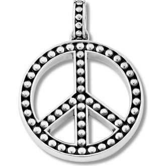 Samuel B. Beaded Peace Sign Pendant in Silver at Nordstrom Rack