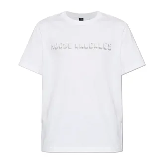 Moose Knuckles T-Shirts, male, White, Size: XL Connor Logo T-Shirt